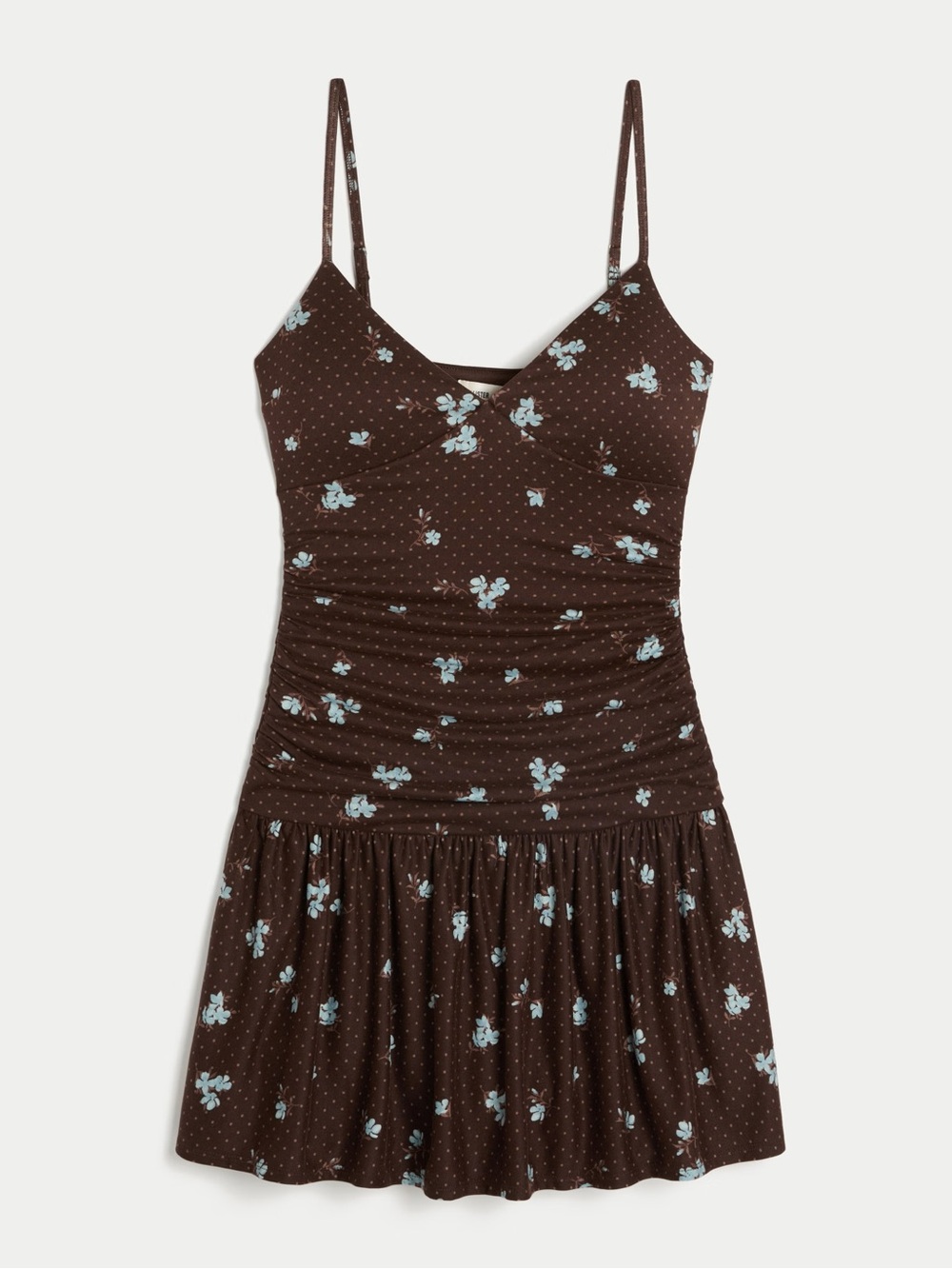 Hollister Brown Floral Ruched Sundress NWT size S